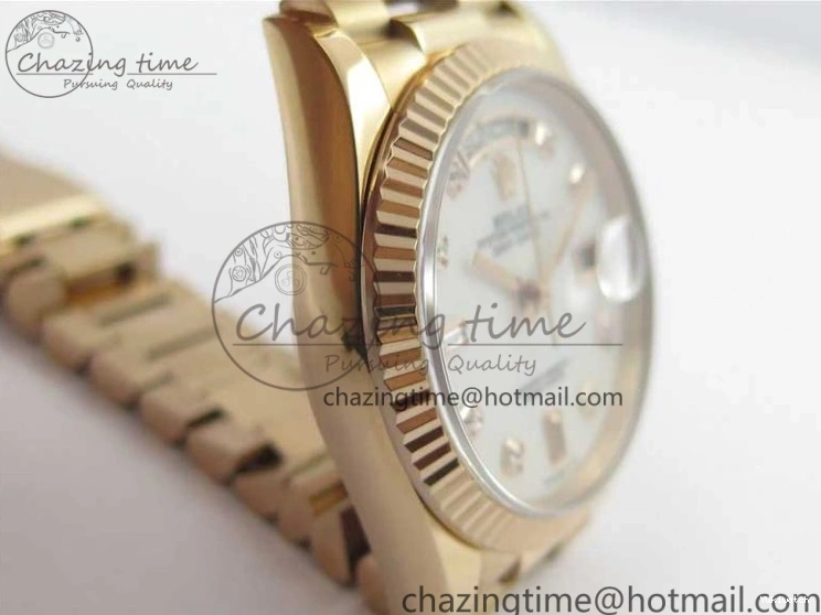 Best Bp RG Crystral 36 Edition 128239 on MOP Bracelet RG President Markers Dial Day-Date Maker White 0319